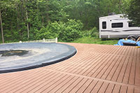 Above ground pool deck with Trex decking and hide a way fasteners - Saratoga County, NY